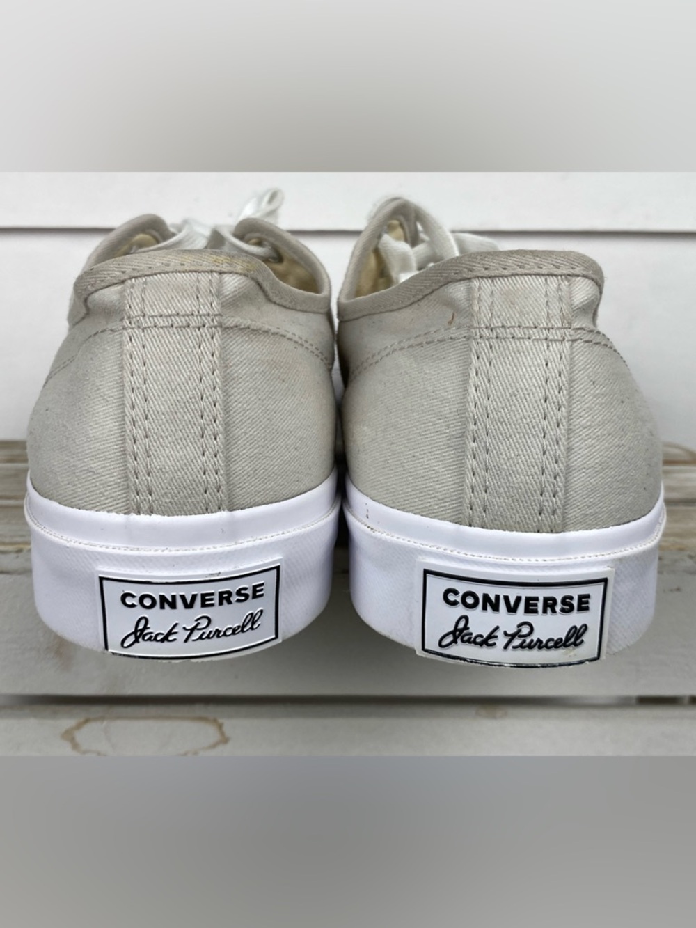 Converse Jack Purcell sneaker canvas low-top signature "smile" toe cap M12 W13.5 - Picture 10 of 15